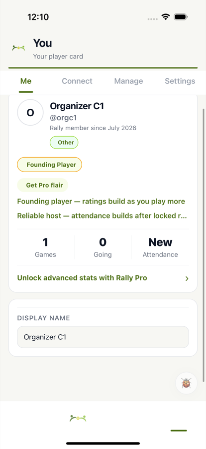 Player profile scorecard